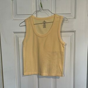 Real essentials yellow crop tank size large
